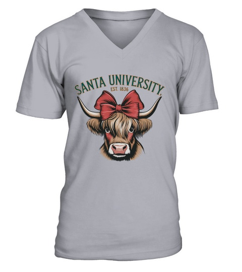 Santa University Vintage Christmas 03 V-Neck T-shirt