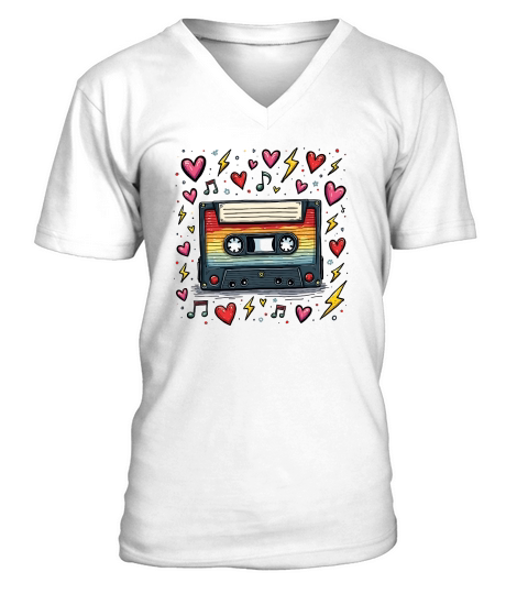 Vintage Cassette Tape V-Neck T-shirt