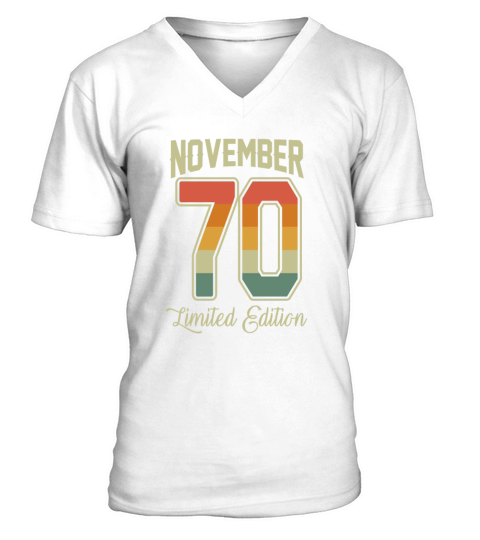 Vintage November 50 Year 1970 50th Birthday Gift V-Neck T-shirt