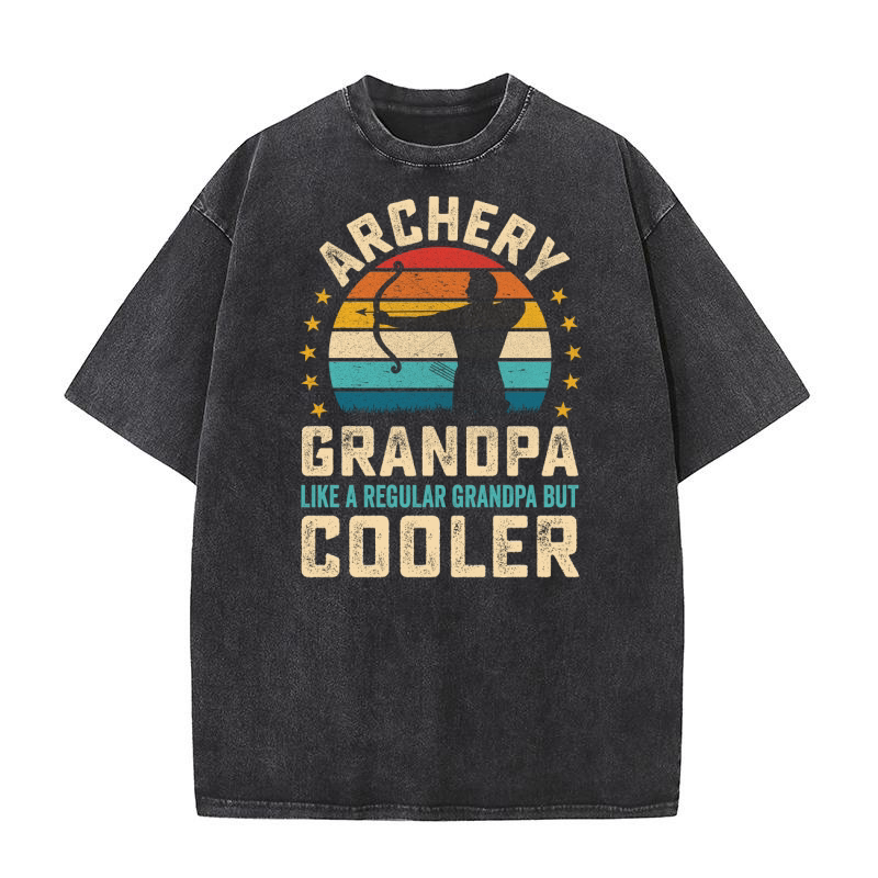 Archery Grandpa Like A Regular Grandpa But Cooler (1) Washed T-Shirt