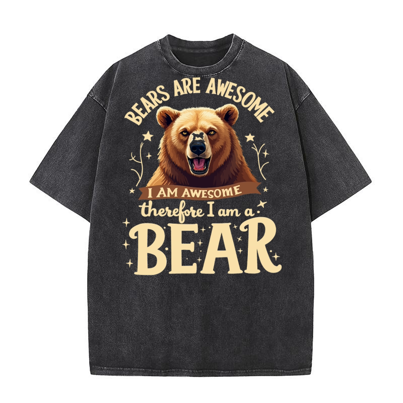 Bears are I awesome bear Washed T-Shirt