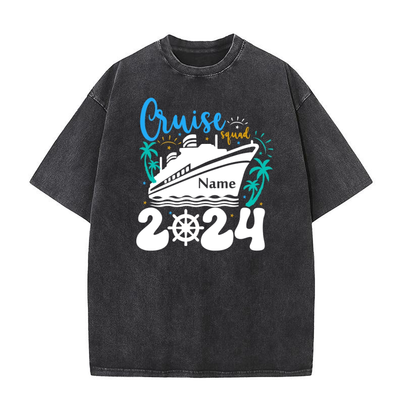 Cruise Squad 2024 Name Washed T-Shirt