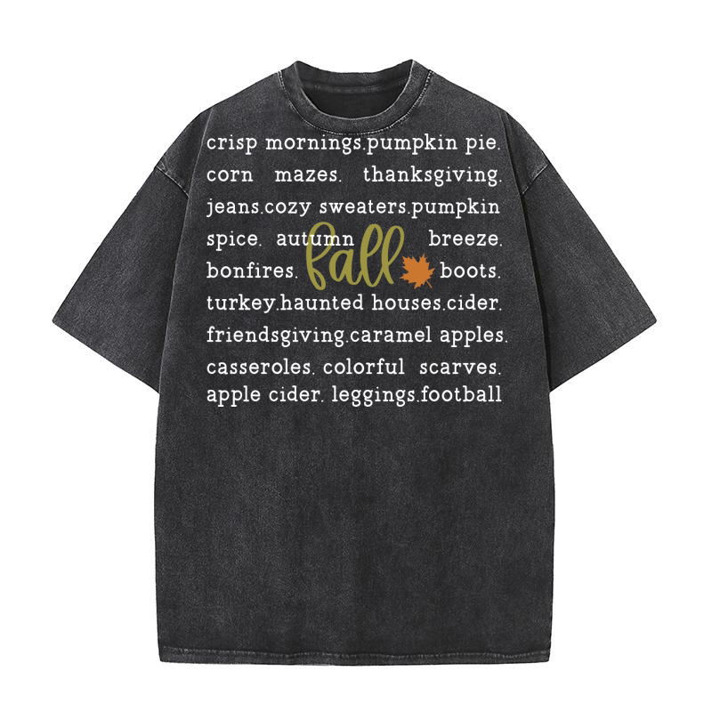 fall t shirt design 5 white Washed T-Shirt