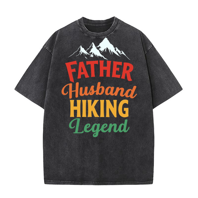 Father husband hiking legend Washed T-Shirt
