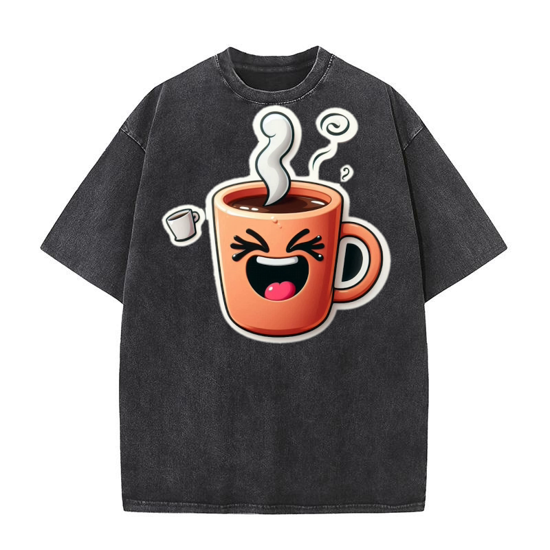 funny coffee cup sticker 7 Washed T-Shirt