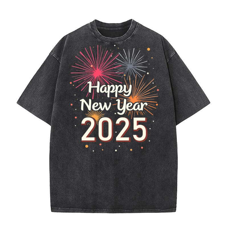 Happy New Year 2025  21 Washed T-Shirt