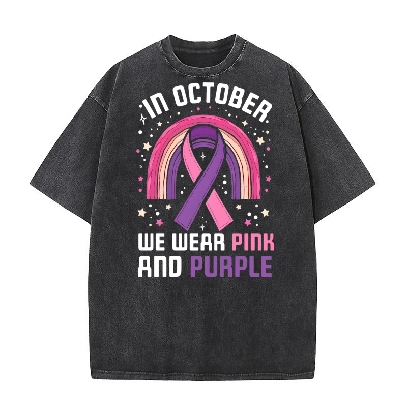 In october we wear pink and pubbie Washed T-Shirt