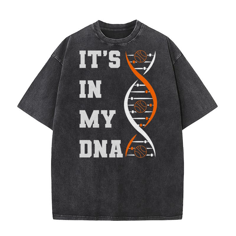 Its In My DNA Fingerprint Playing Basketball Washed T-Shirt