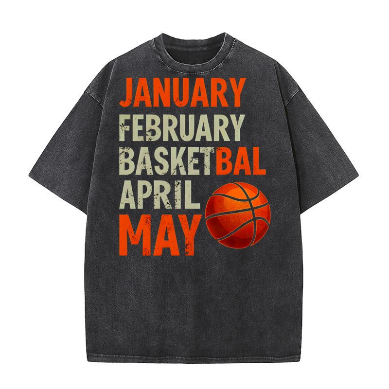 January February Baskeyball 03 Washed T-Shirt