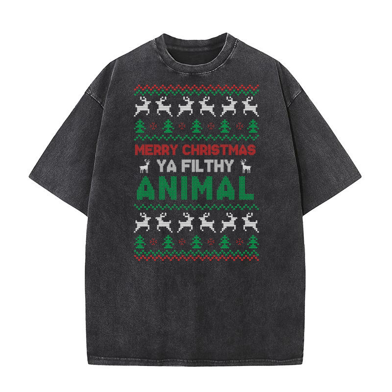 Merry christmas ya fukthy animal Washed T-Shirt