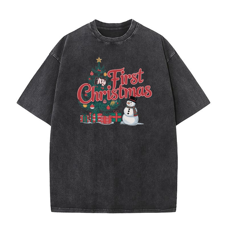 MY First Christmas (2) Washed T-Shirt