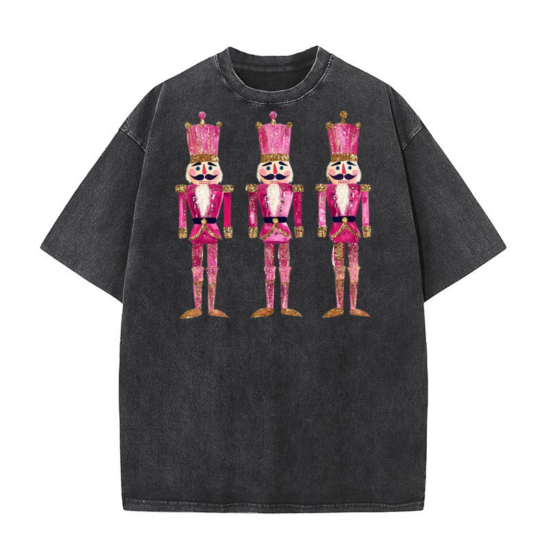 Pink Glitter Nutcracker Friends 02 Washed T-Shirt