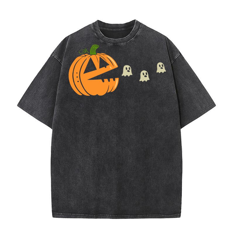pumpkin pacman Washed T-Shirt