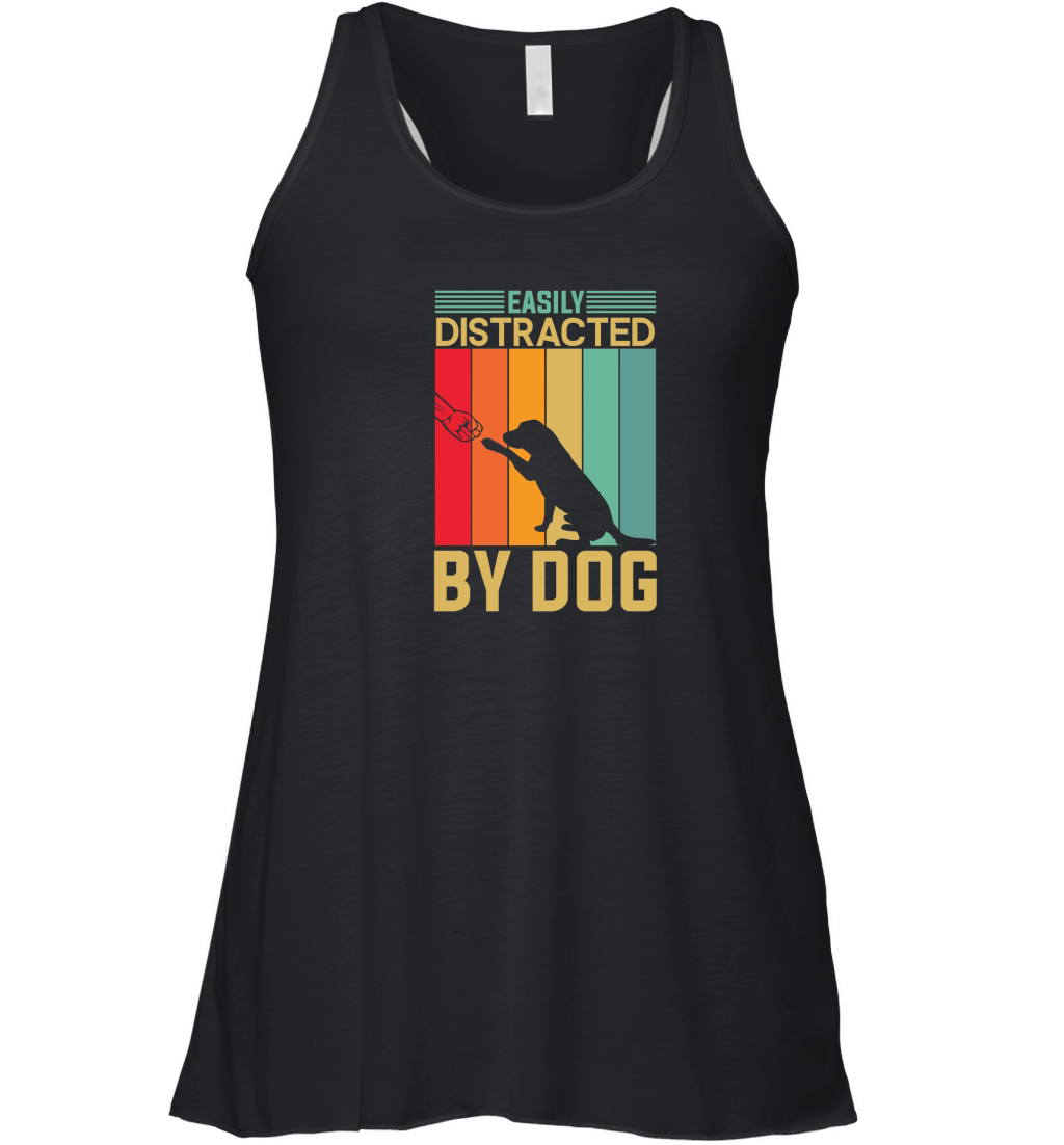 Easily distracted by dog 02 Women's Flowy Tank Top