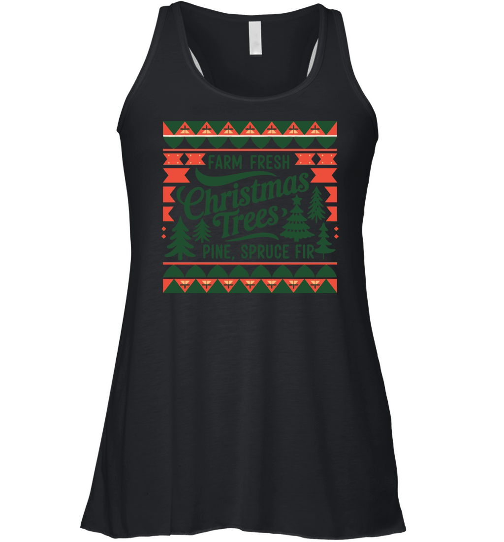 Farm Fresh Christmas Trees Pine Spruce Fir Women's Flowy Tank Top