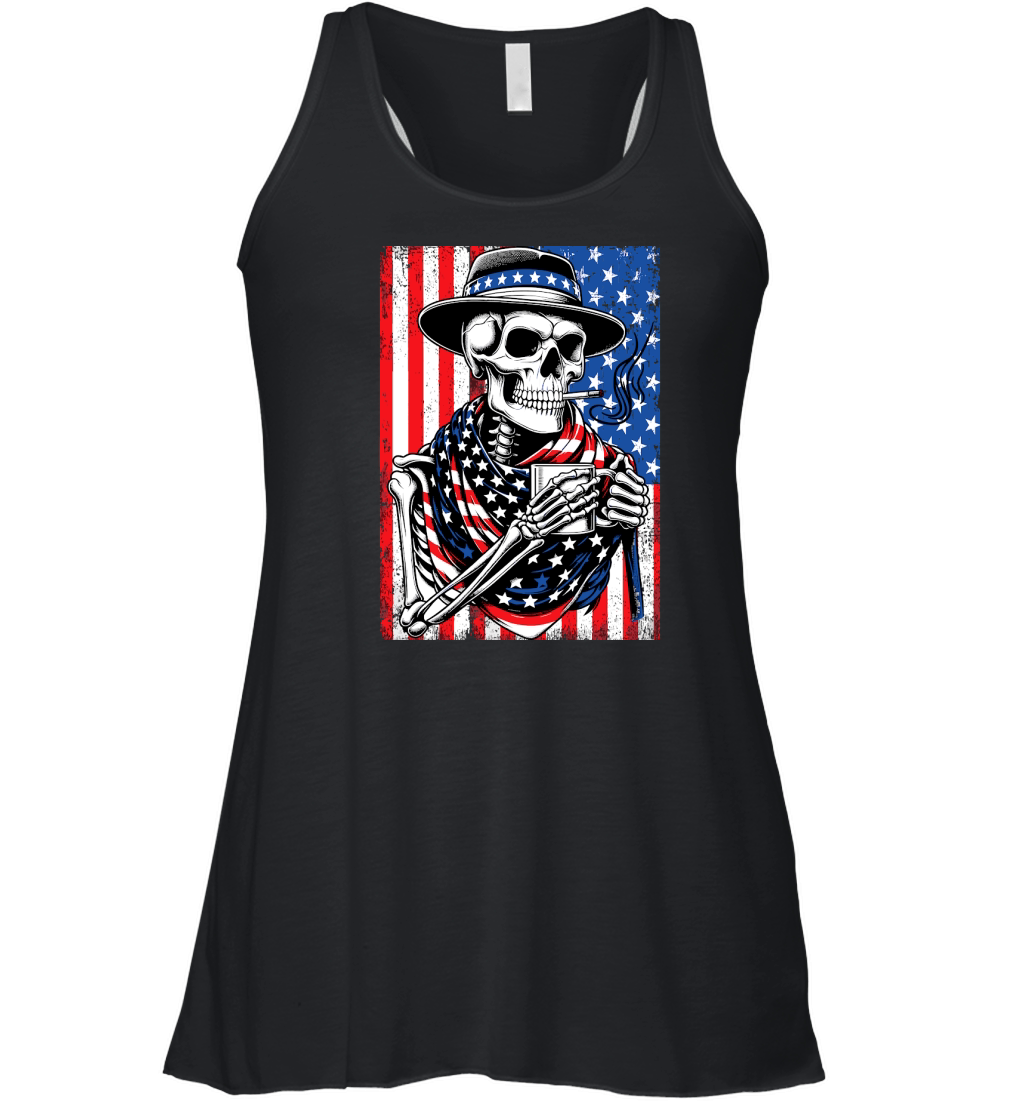 USA Flag Vintage Skeleton 4th of july 33 Women's Flowy Tank Top