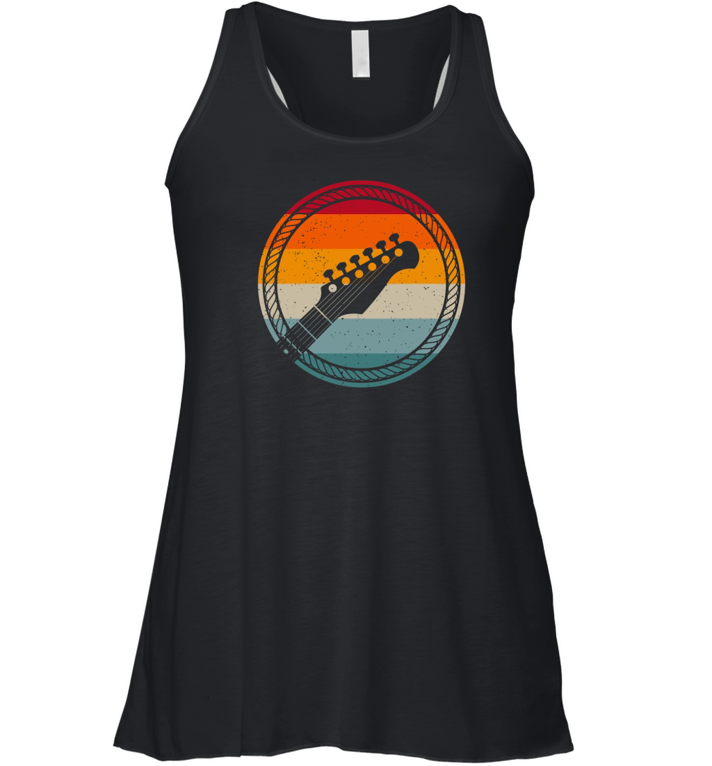 Vintage Bass Guitar Headstock for Bassist and Bass Player Women's Flowy Tank Top