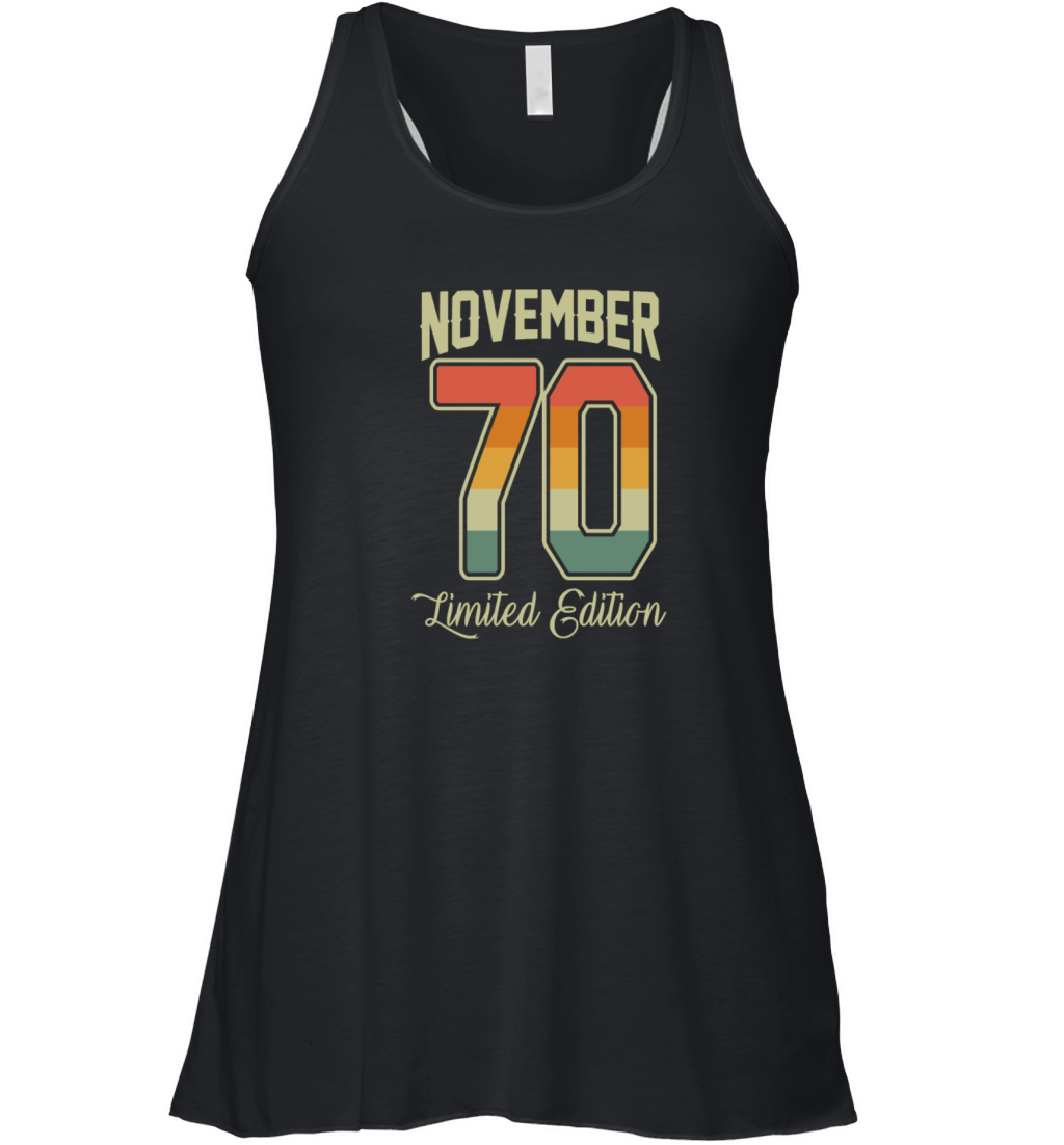 Vintage November 50 Year 1970 50th Birthday Gift Women's Flowy Tank Top