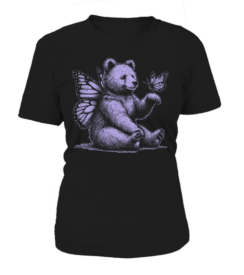 Bear With Butterfly Wings Vintage D Violet GR Women's T-Shirt