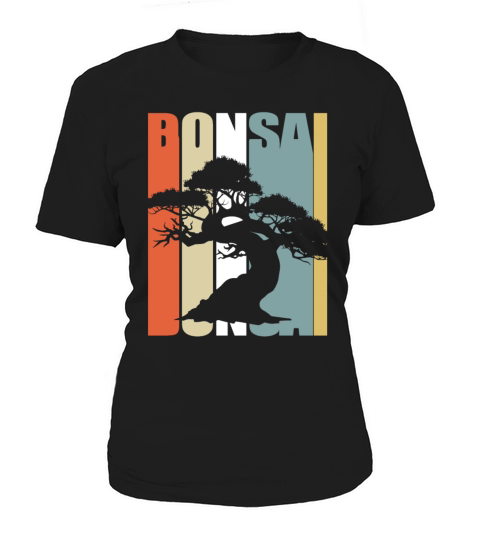 Bonsai Tree Vintage Retro Colorful Japanese Garden Women's T-Shirt