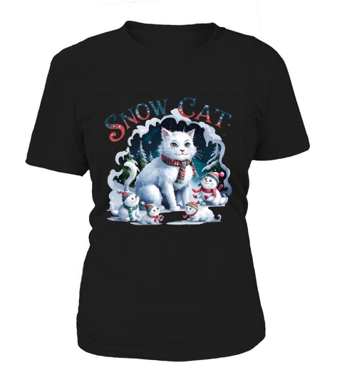 Snow Cat Vintage Christmas 1 Women's T-Shirt