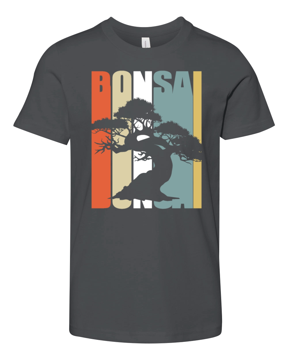 Bonsai Tree Vintage Retro Colorful Japanese Garden Youth Unisex Jersey Tee