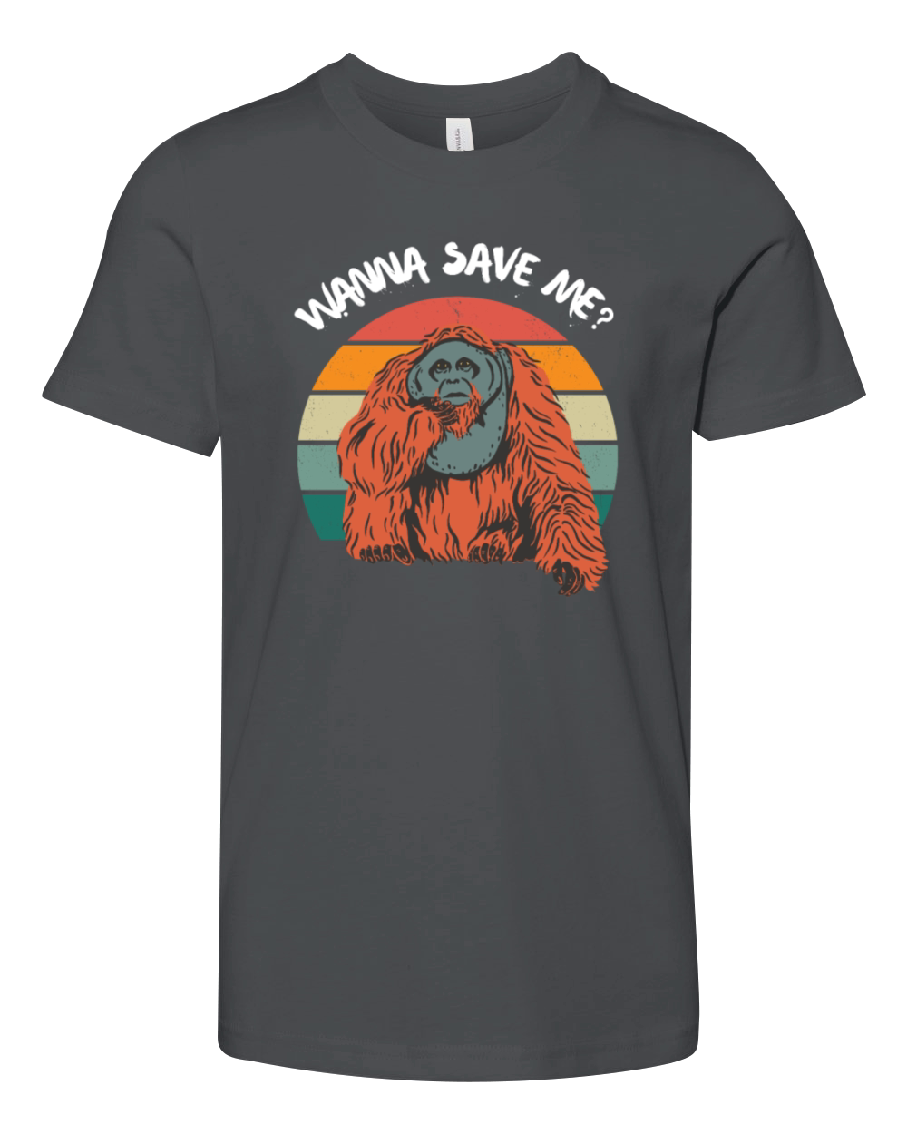 Orangutan Save Rain Forest Retro Vintage Youth Unisex Jersey Tee