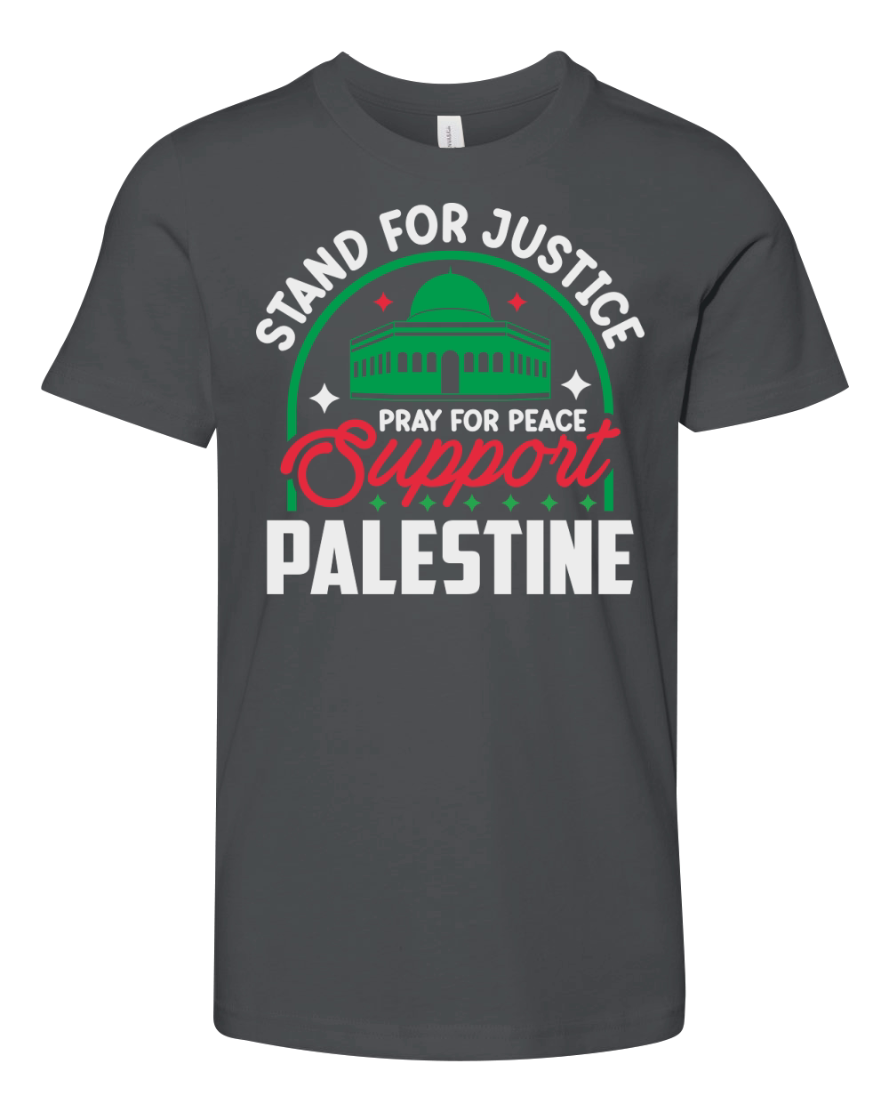 Stand For Justice Pray For Peace Support Palestine 04 Youth Unisex Jersey Tee