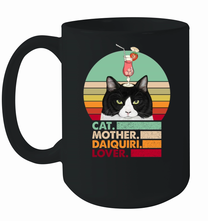 Retro Vintage Cat Mother Daiquiri Lover Funny Cat Ceramic Mug