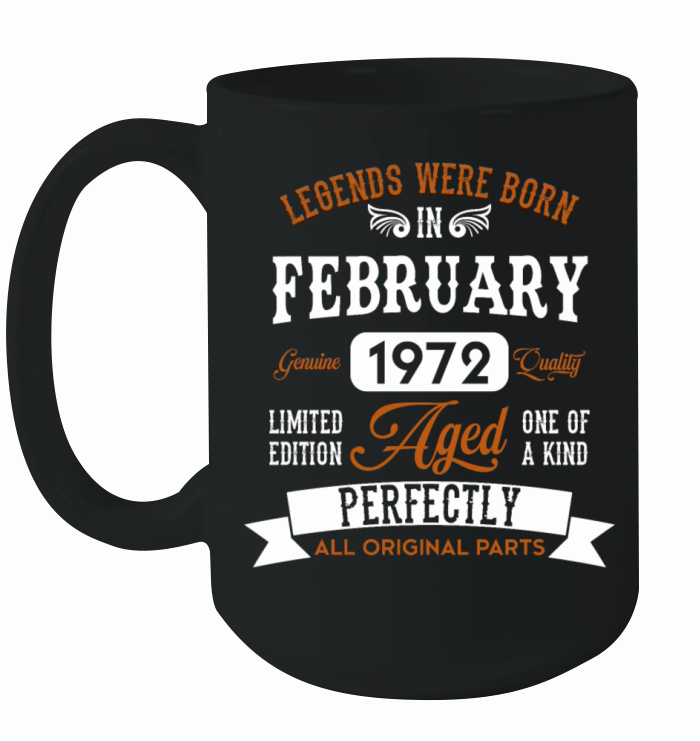 Vintage 1972 Born Legends Birthday Gift Ceramic Mug
