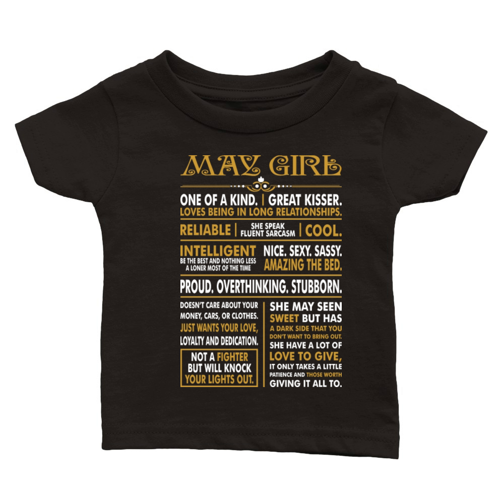 May Girl Great Kisser Classic Baby Crewneck T-shirt