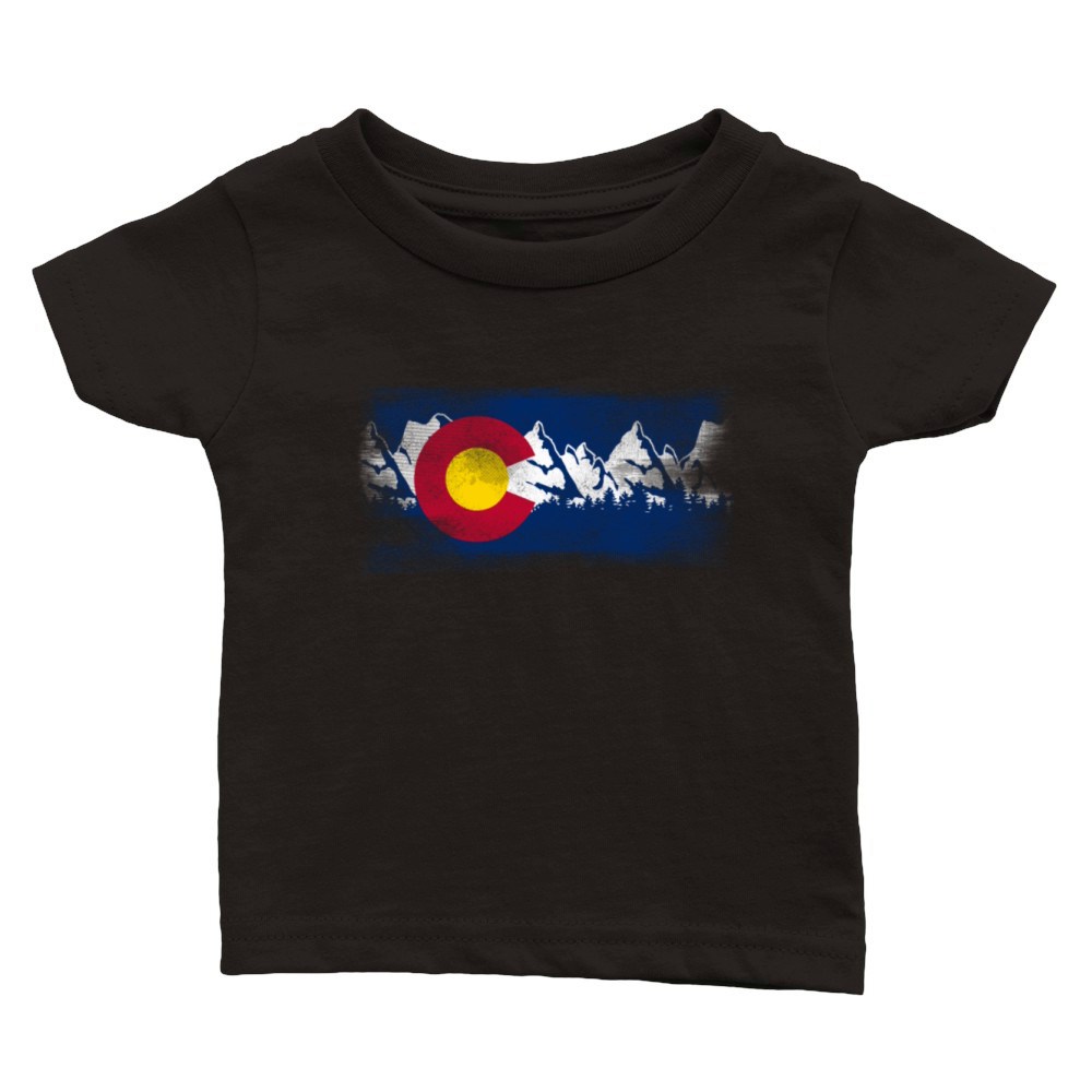 Vintage Colorado State Flag Colorado Mountains Classic Baby Crewneck T-shirt