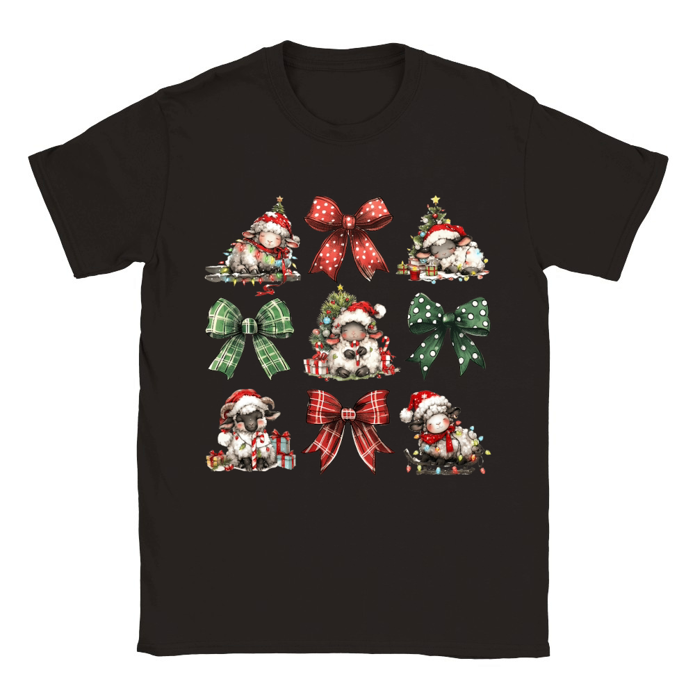Christmas Coquette Bow Sheep Classic Kids Crewneck T-shirt
