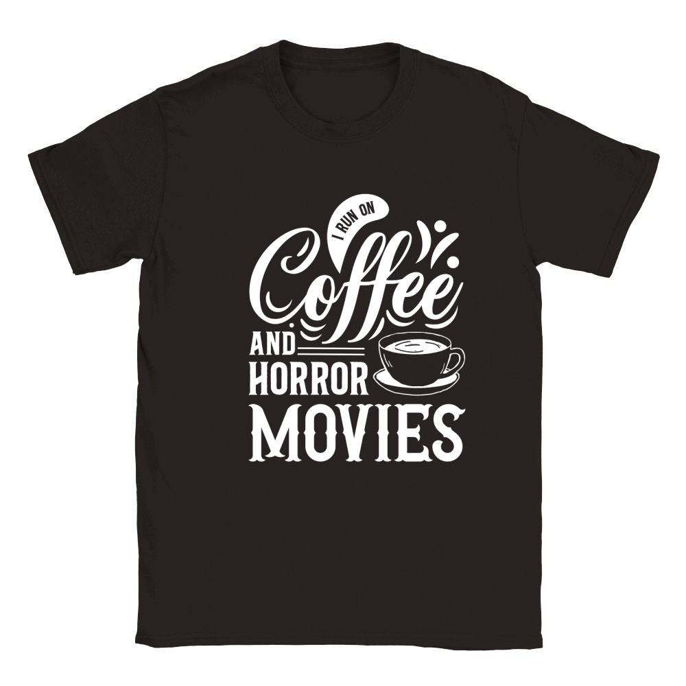 I run on coffef and horror movies 04 Classic Kids Crewneck T-shirt