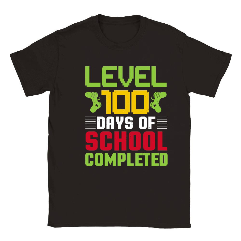 Level 100 Days Of School Completed Classic Kids Crewneck T-shirt