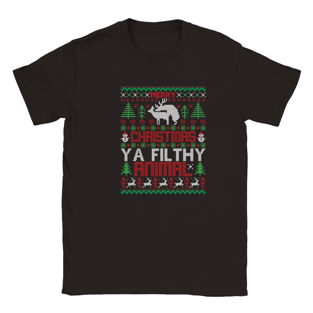 Merry Christmas Y A Filthy Animal Classic Kids Crewneck T-shirt