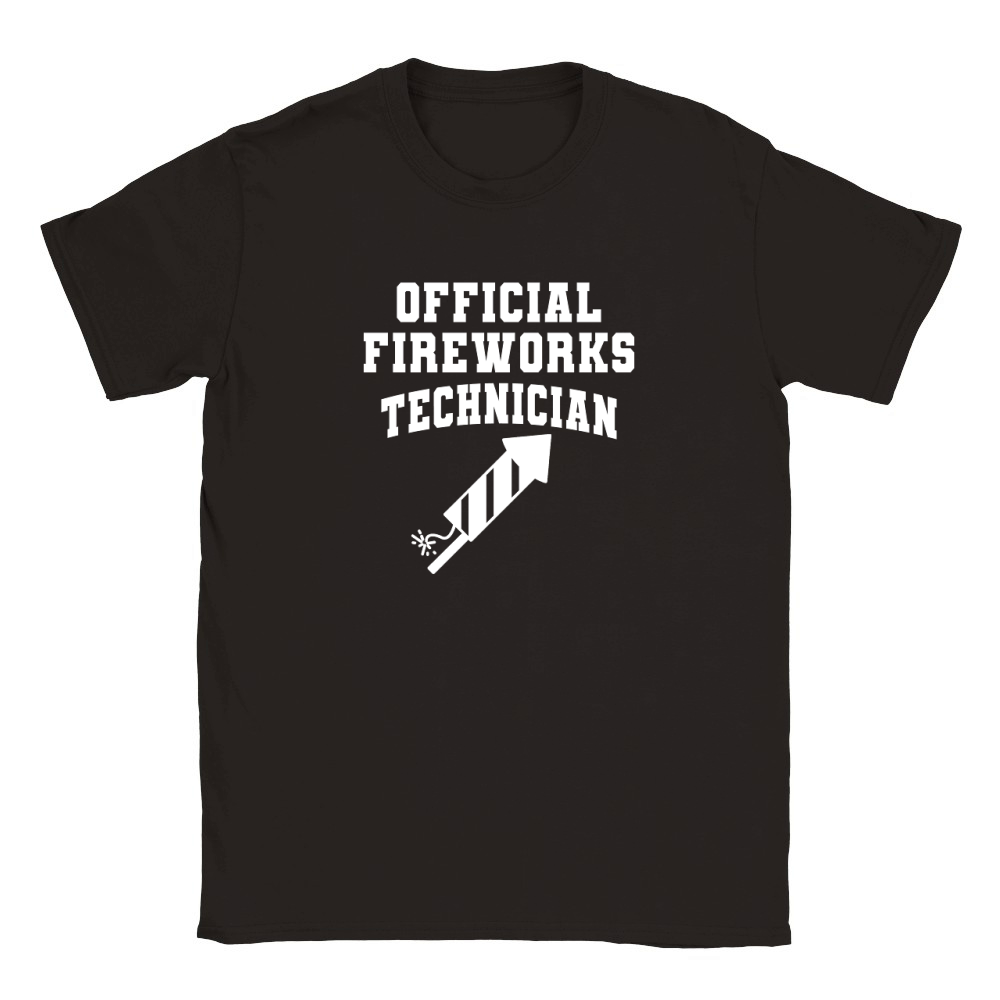 Official fireworks technician color white png Classic Kids Crewneck T-shirt