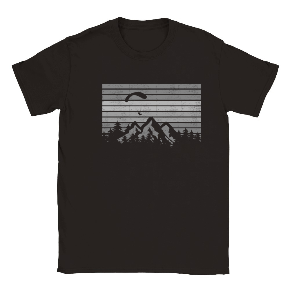 Retro Paragliding over the mountains Classic Kids Crewneck T-shirt