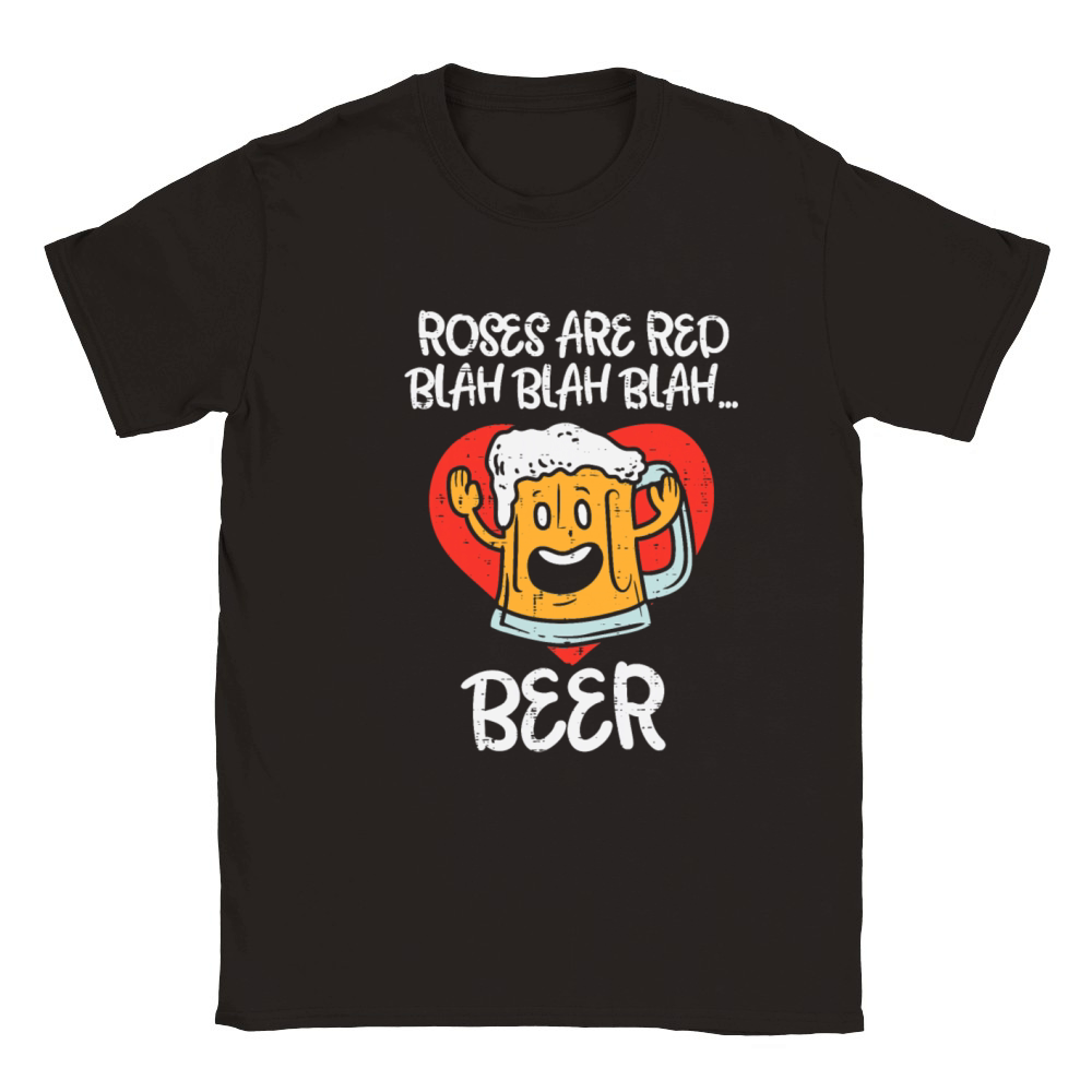 Roses Are Red Blah Beer Funny Valentines Day Classic Kids Crewneck T-shirt