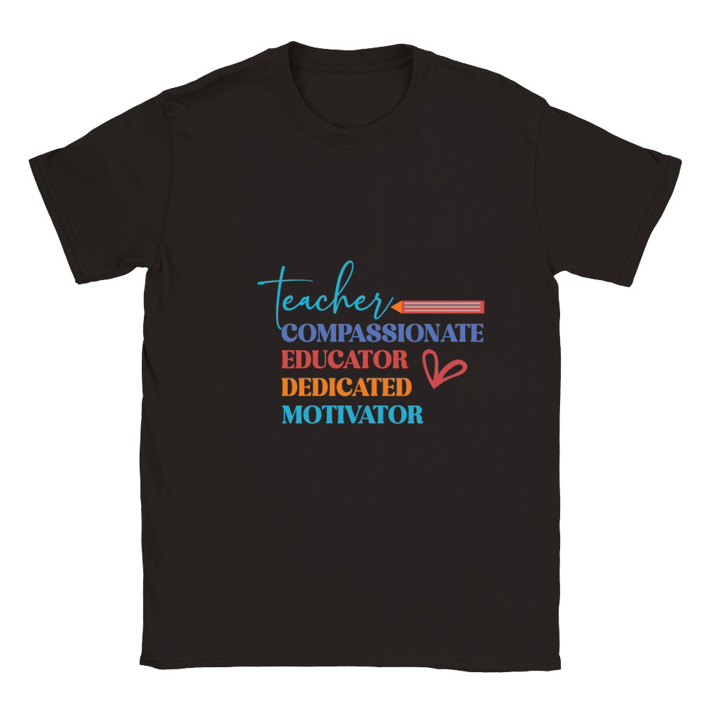 teacher educator compassionate dedicated motivator Classic Kids Crewneck T-shirt