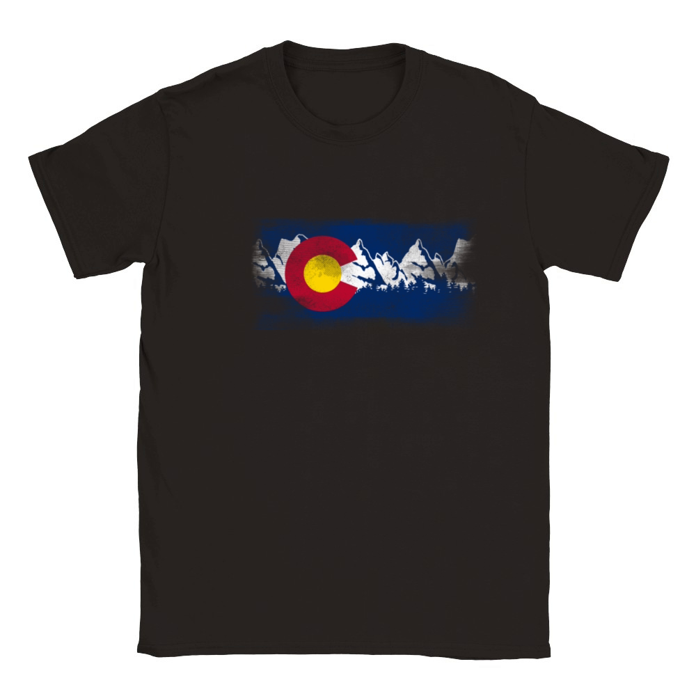 Vintage Colorado State Flag Colorado Mountains Classic Kids Crewneck T-shirt