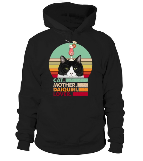 Retro Vintage Cat Mother Daiquiri Lover Funny Cat Hoodie Unisex