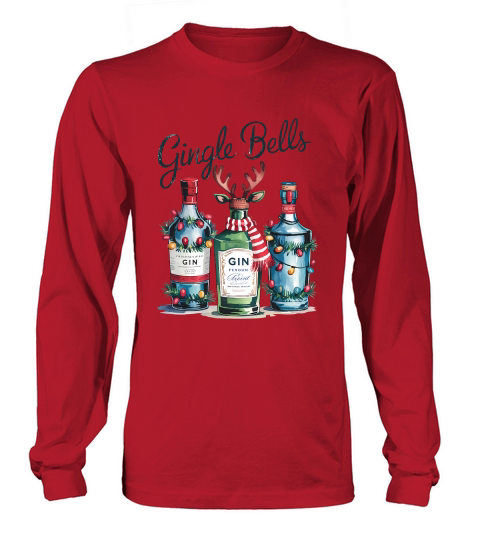Gingle Bells Vintage Christmas Long sleeved Unisex