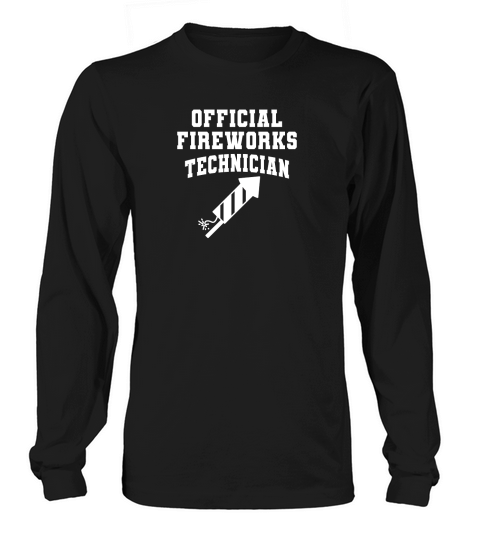 Official fireworks technician color white png Long sleeved Unisex