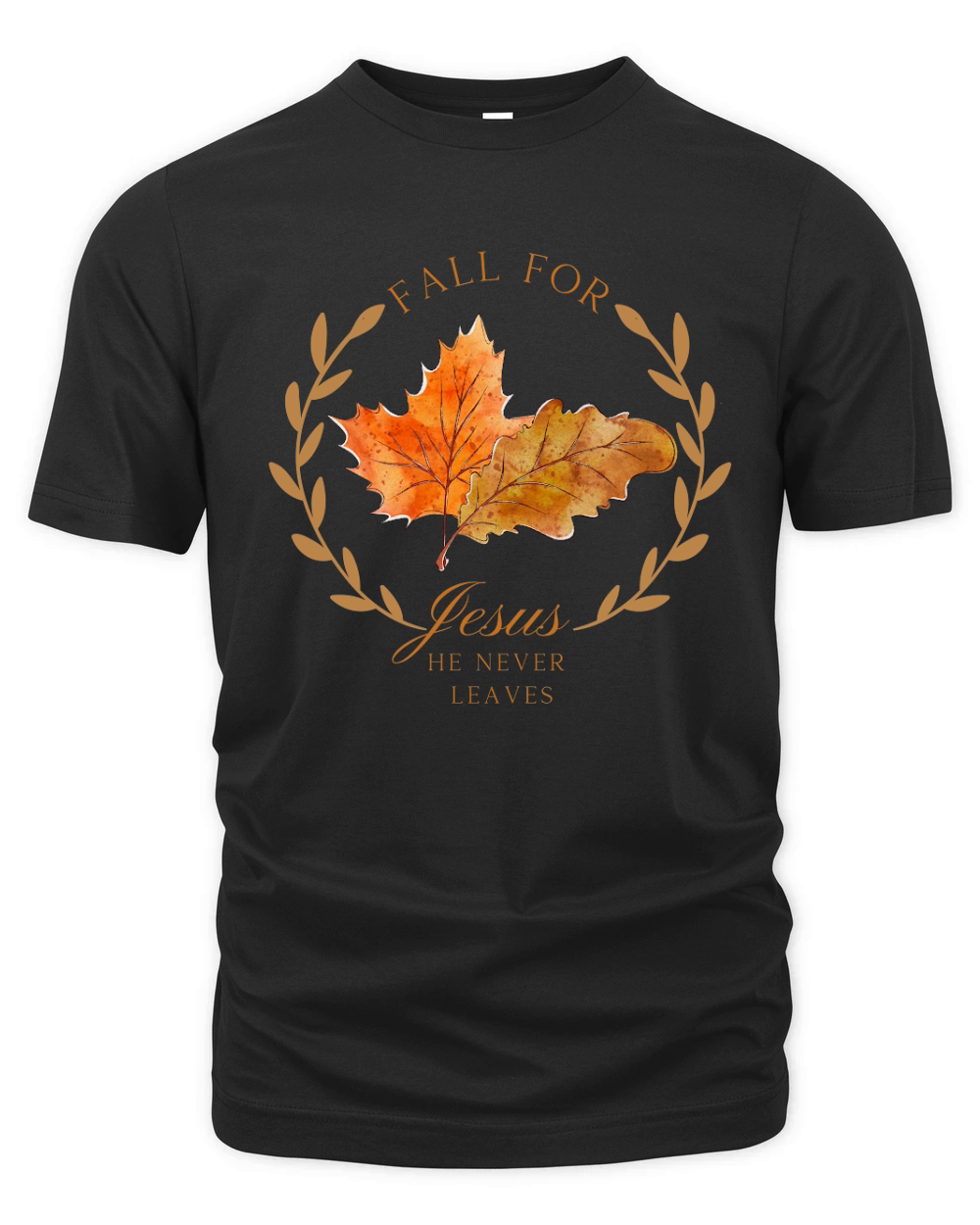 Fall for Jesus He never leaves Organic Unisex T-shirt
