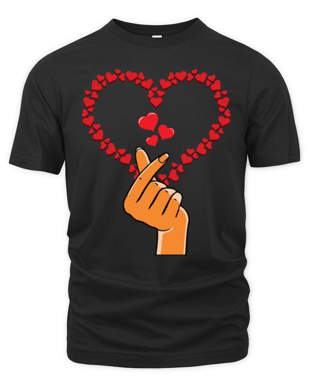Korean Heart K Pop Heart Finger Happy Valentines Organic Unisex T-shirt