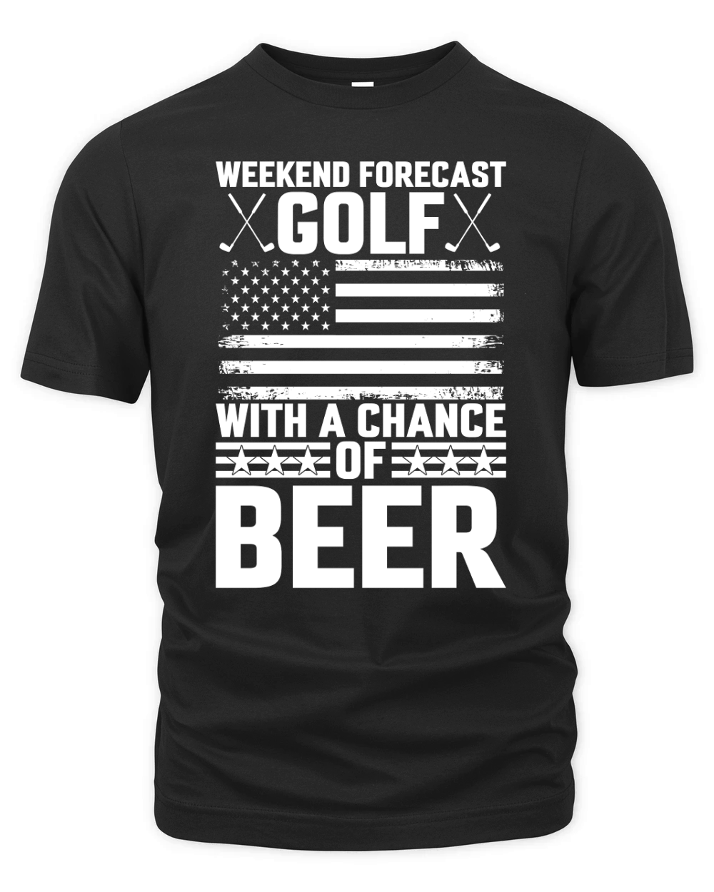 Weekend Forecast Golf with a Chance of Beer Organic Unisex T-shirt