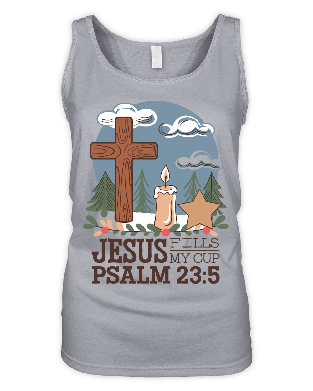 Jesus Fills My Cup Psalm 23 5 Organic Women's Tank Top