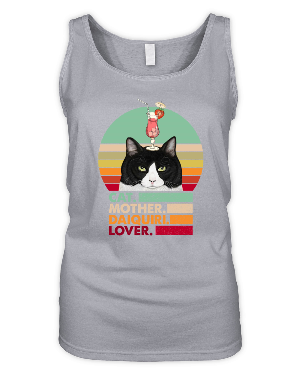 Retro Vintage Cat Mother Daiquiri Lover Funny Cat Organic Women's Tank Top