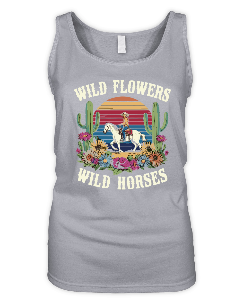 Wild Flowers Wild Horses Organic Women's Tank Top